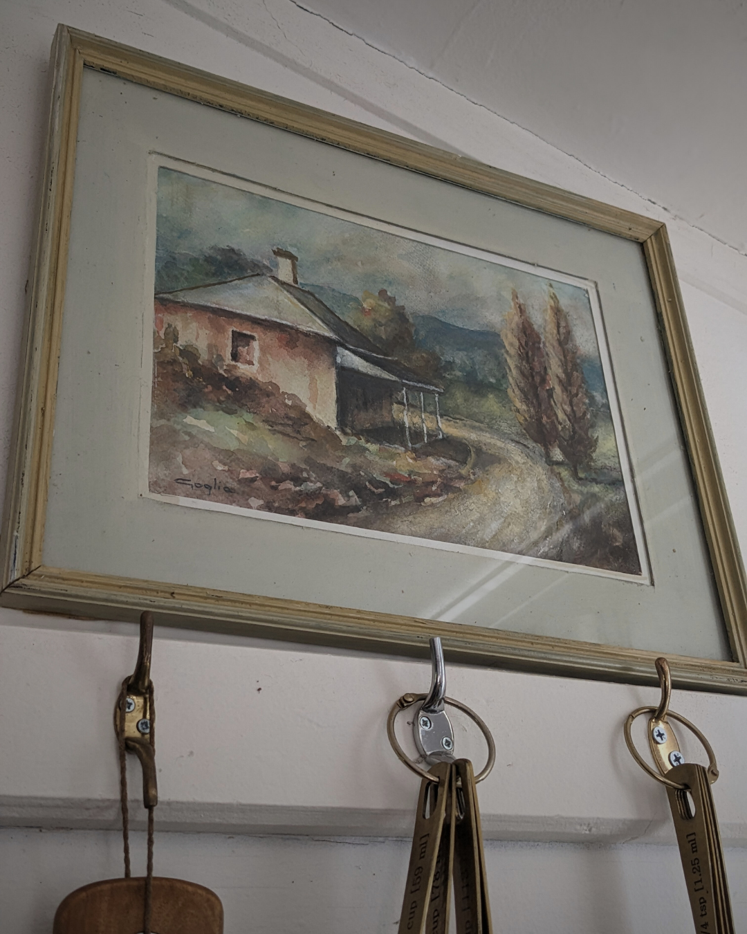 HOMESTEAD WATERCOLOUR PAINTING - CREAM TIMBER FRAME