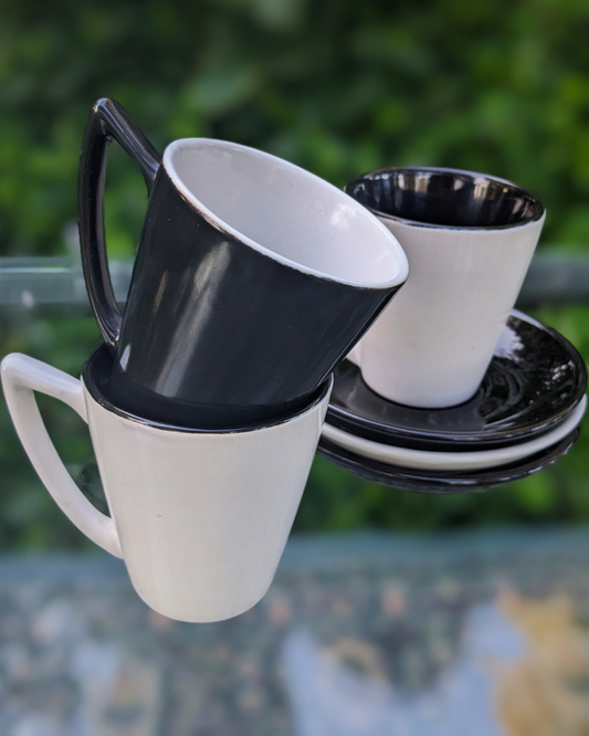 YIN & YANG VINTAGE ESPRESSO CUP & SAUCER SET